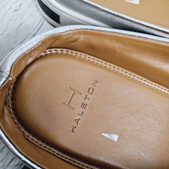 H by HALSTON | Sabrina metallic leather slipon flats mules - Picture 9 of 10
